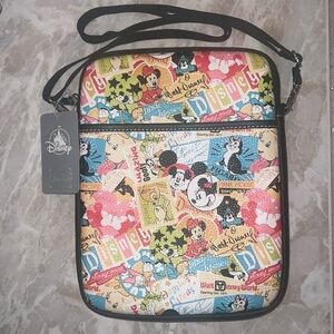 NWT Disney Parks Classic Collage Pattern Exclusive Crossbody Tablet Bag …